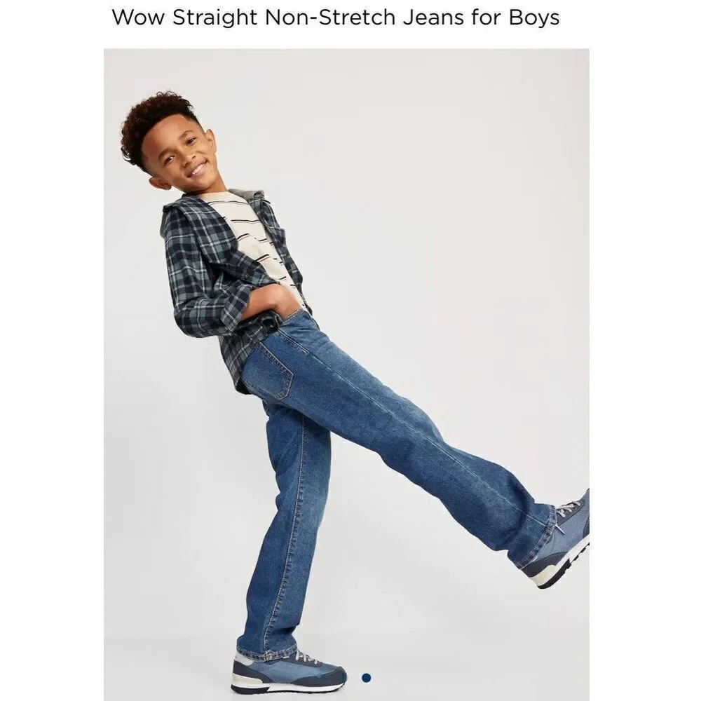 Youth Boys Old Navy Wow Straight Non-Stretch Leg  Stonewash Jeans - Sz 10